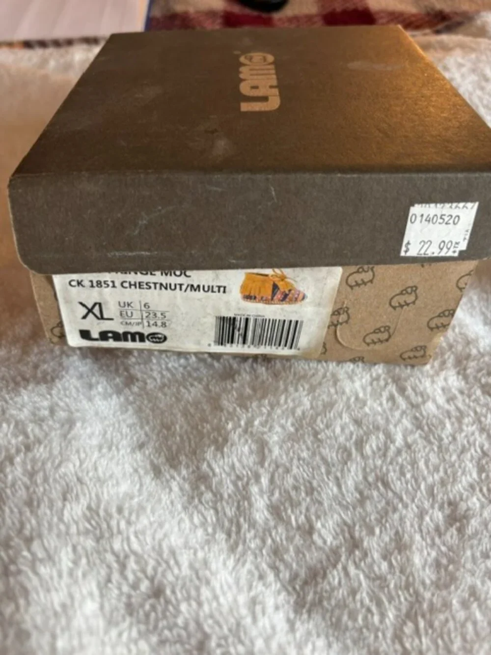 Lamo Baby Fringe Moc Chestnut XL Footwear..2-1